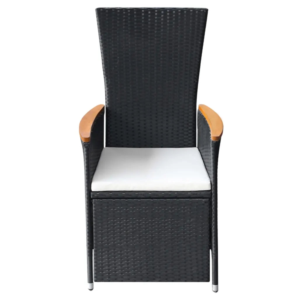 Set da Pranzo da Giardino 9 pz con Cuscini Nero 3099468