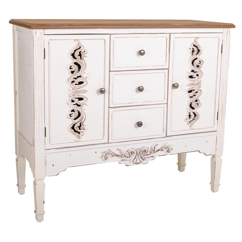 Credenza in legno bianco 100x40x86