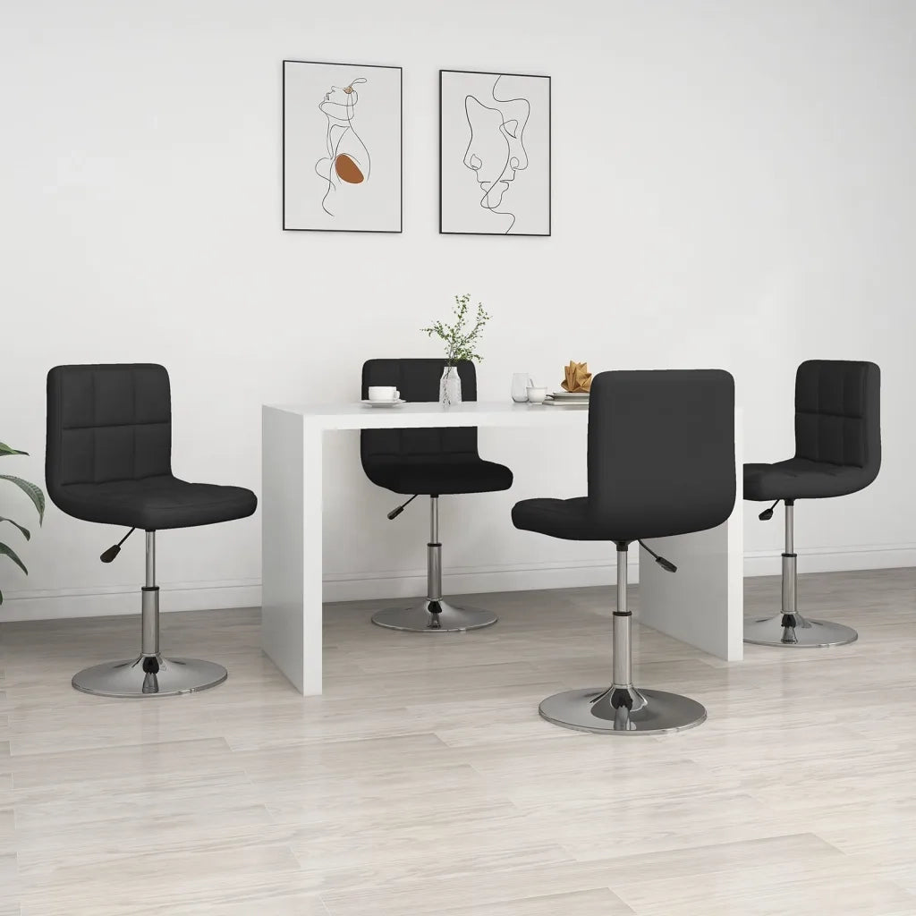 Sedie da Pranzo 4 pz Nere in Similpelle 334190