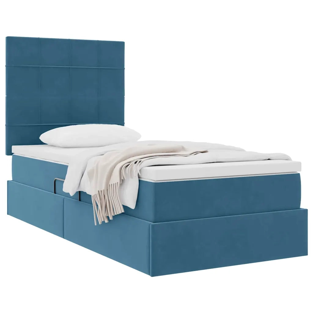 Letto con contenitore e materasso Blu Scuro 100 x 200 cm 3372013