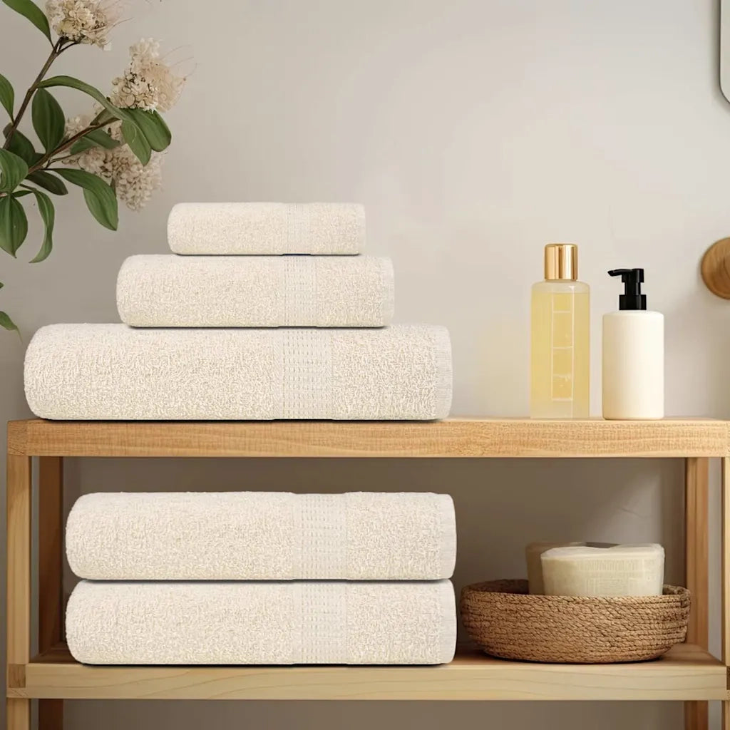 Asciugamani per sauna FROGN 4 pezzi Crema 80x200 cm 360 g/m² 137008