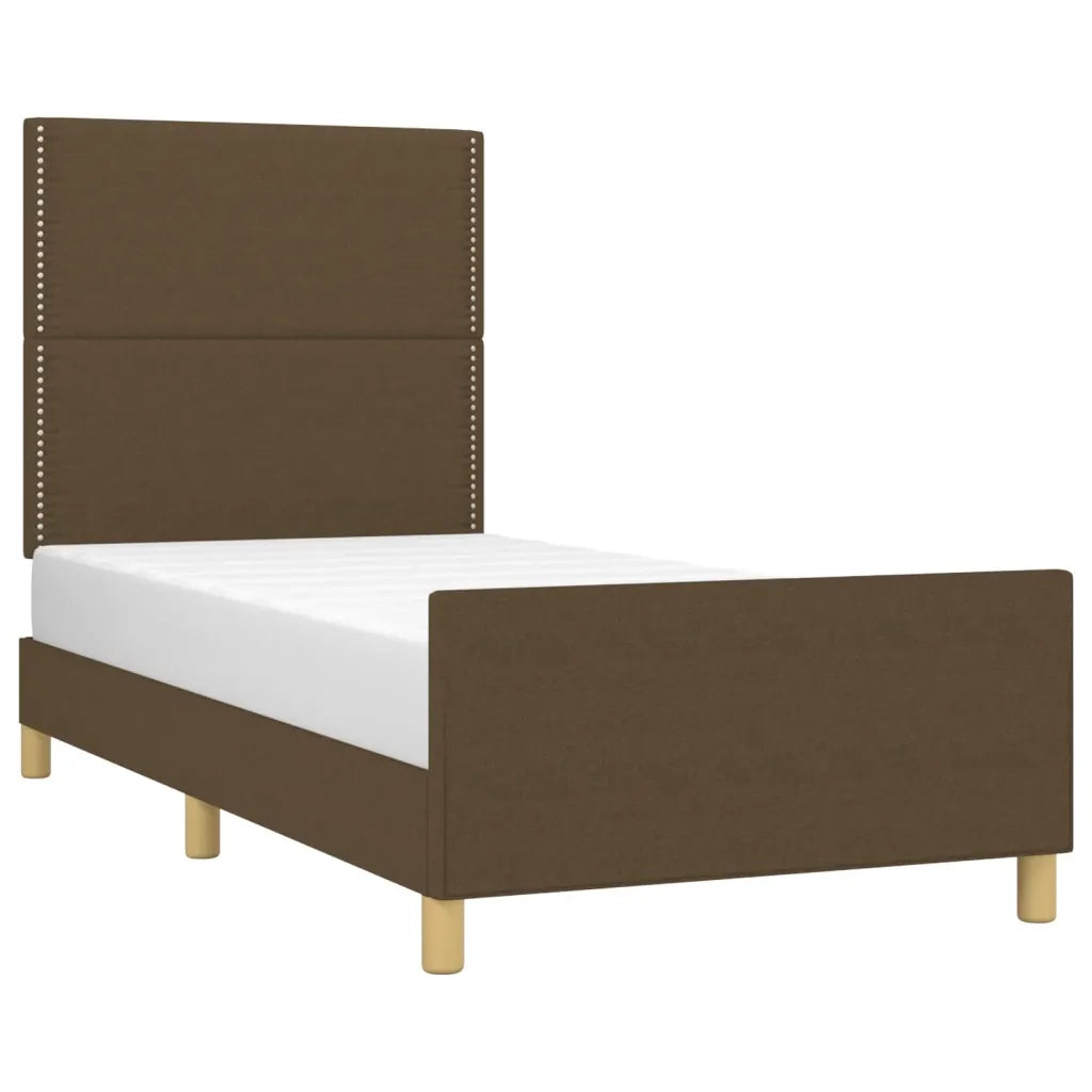 Giroletto senza Materasso Marrone Scuro 100x200 cm Tessuto 3124955