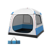 Tenda da campeggio per 5 persone 248 x 248 x 230 cm con finestre in rete e facile accesso poliestere blu e bianco 20_0014283