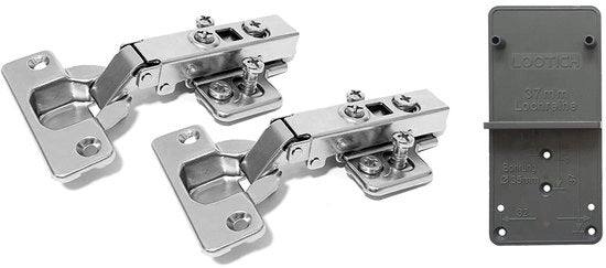 Scharnieri 110° con Demping Automatico - Scharnieri Piccoli - Scharnieri per Armadi Cucina - Scharnierpen - Montaggio Completo - Diametro del Pozzo Ø 35mm - Scharnier Cucina