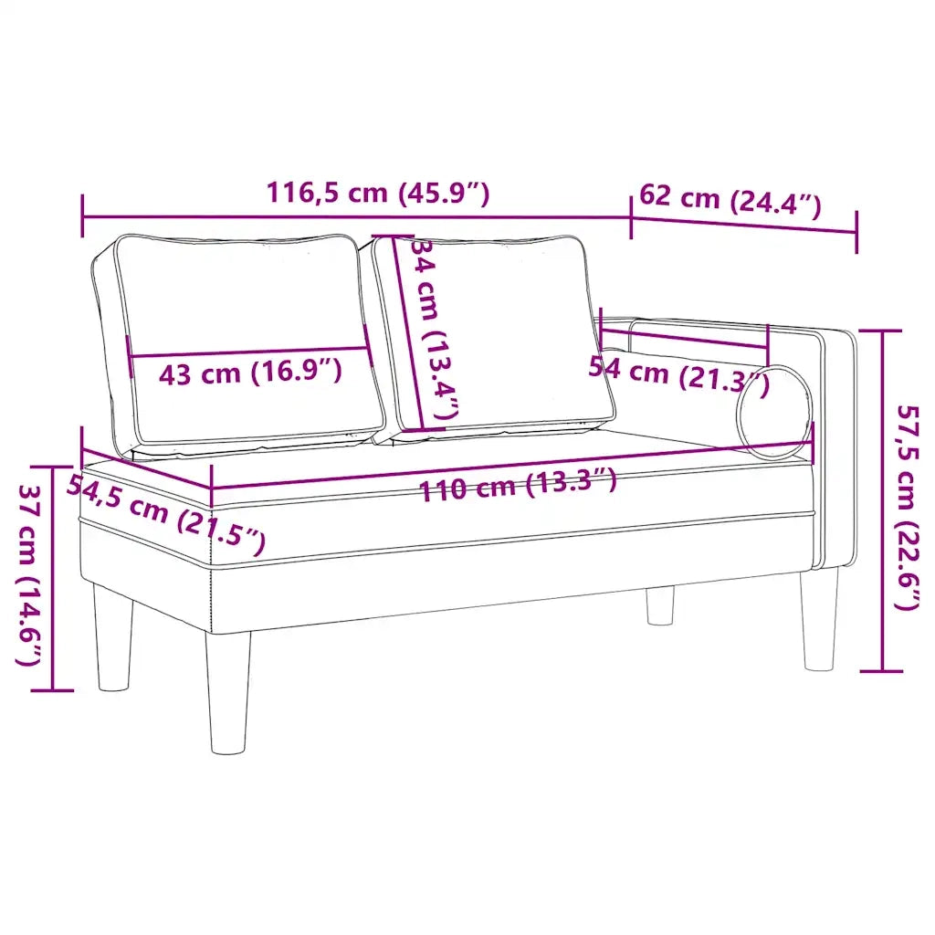 Chaise Longue con Cuscini Giallo in Velluto 4007577