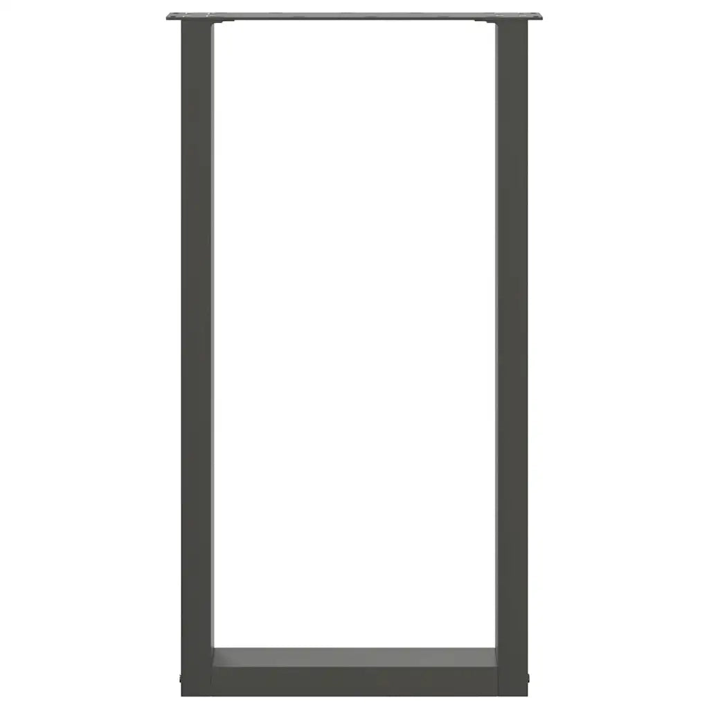 Gambe per tavolo da bar a forma di U 2 pz Antracite 50x(90-91) cm Acciaio 4013222
