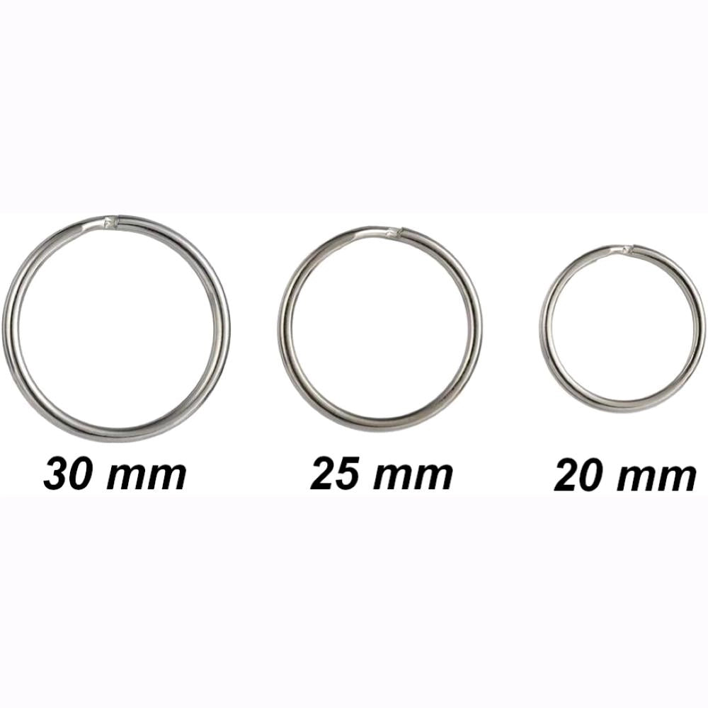 Anelli Portachiavi in acciaio nichelato da 25 mm per chiavi Conf. 100 pz