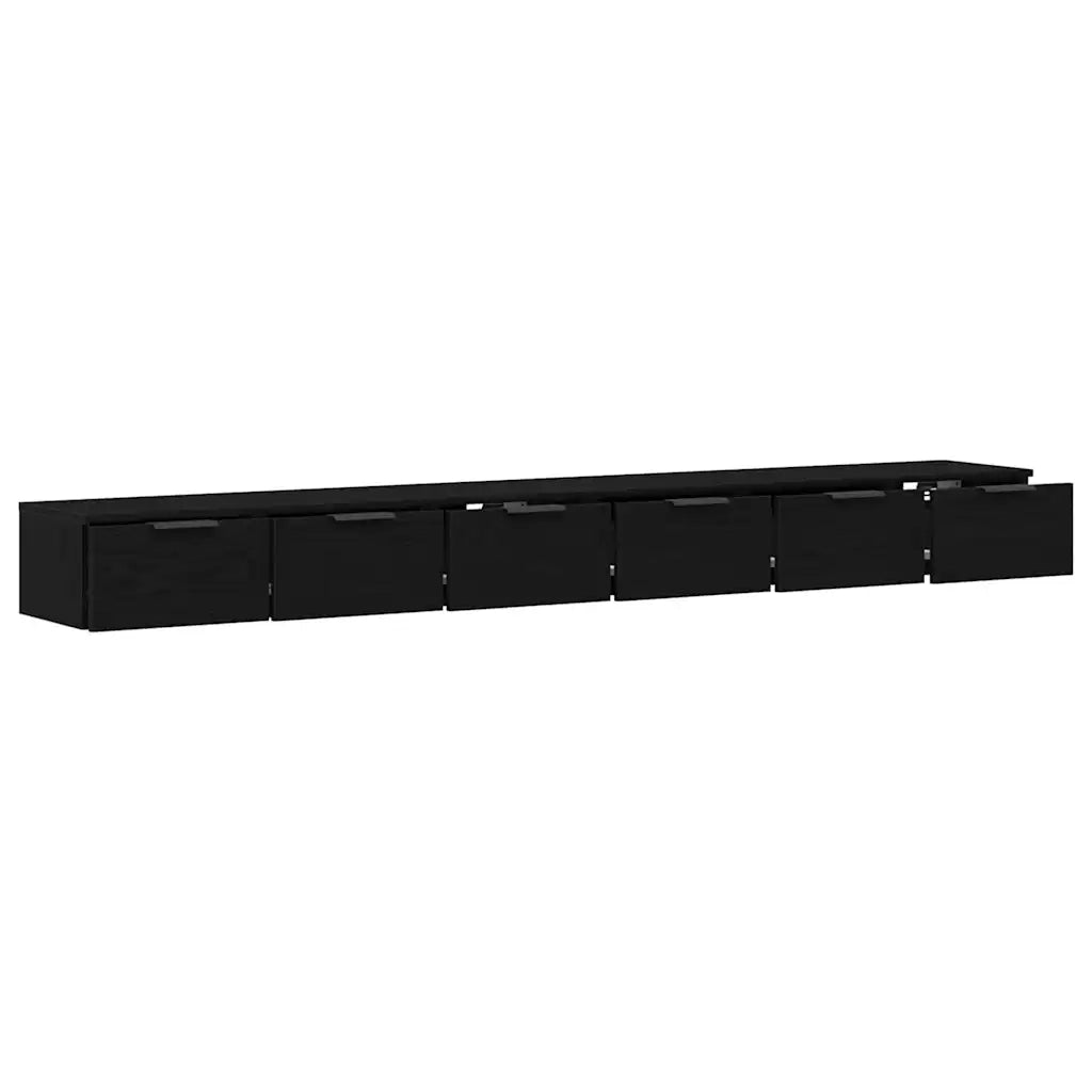 Mobile a muro con cassetto 2 pcs Rovere Nero 102 x 30 x 20 cm 3333075