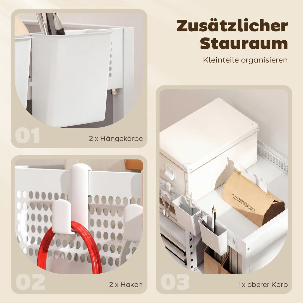 Libreria su Ruote ¨C Zephmum ¨C Bianco 80x30x120