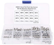 Set di viti in acciaio inossidabile - 200 pezzi - Compreso contenitore di conservazione - M3/M4/M5/M6/M8 - Per strumenti di precisione - Per elettronica e meccanica