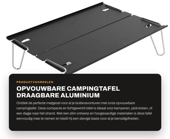 Tavolo da Campeggio Leggero - Inclinabile - Tavolo da Campeggio Flessibile - Tavolo da Campeggio Opportuno - Inclusa Tasca Portatile - Formato Compattato - Tavolo da Campeggio Opportuno