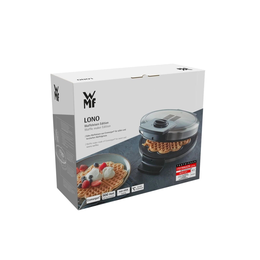 WMF Lono 04.1521.0011 piastra per waffle 5 waffle 900 W Nero, Cromo
