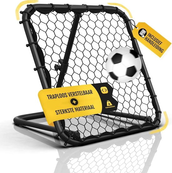 Allenatore di rimbalzo per calcio 

Modello: RB-1000 
Dimensioni: 120 x 60 x 90 cm 
Peso: 25 kg 
Materiale: Acciaio e plastica 
Capacità di carico: 100 kg 
Ergonomia progettata per ridurre lo stress sulle ginocchia
