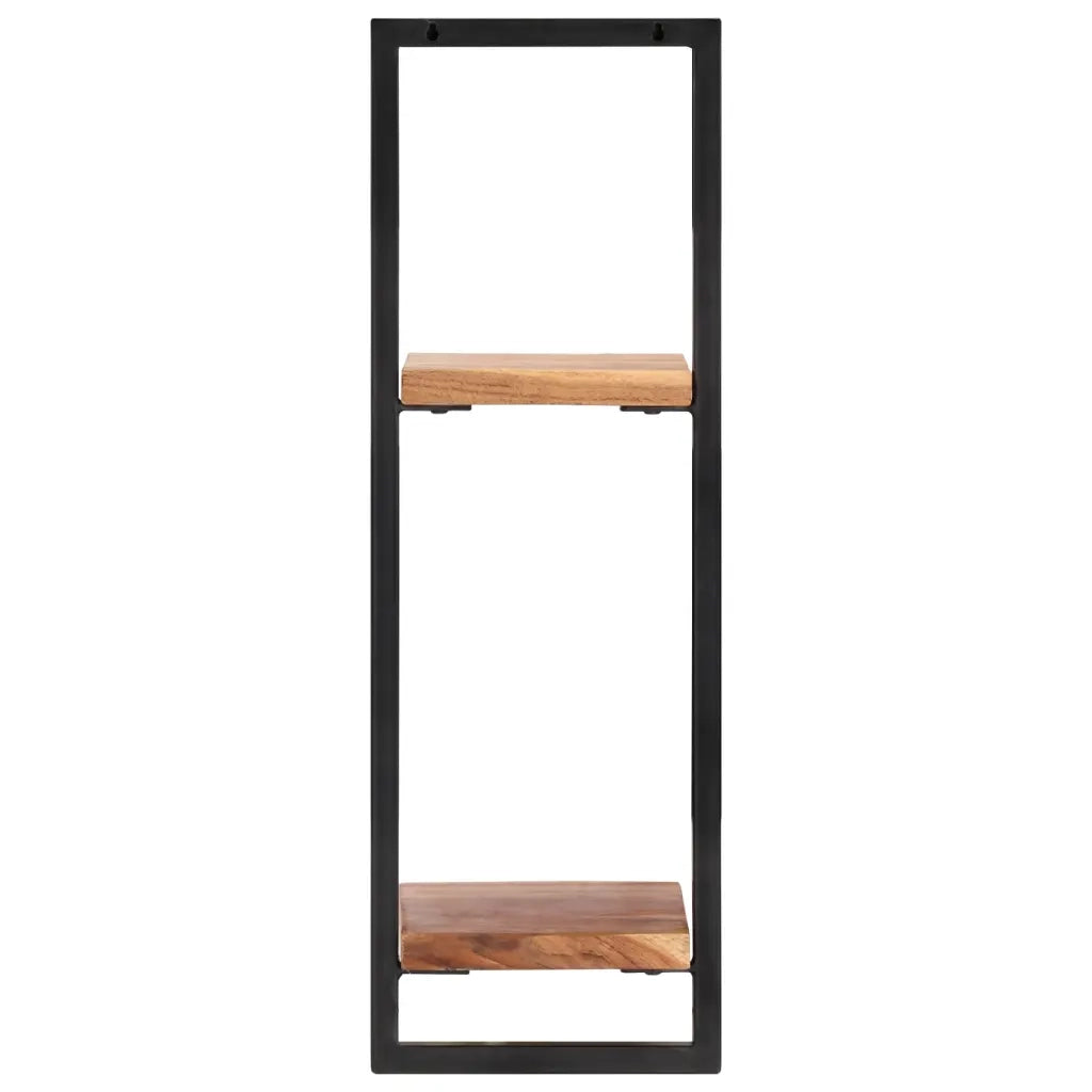 Mensole Parete 2 pz 25x25x75 cm Legno Massello Acacia e Acciaio 338462