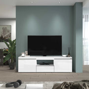 WHOUS Mobile porta tv Magic a 2 ante e 1 cassetto bianco lucido 180x40x50 cm