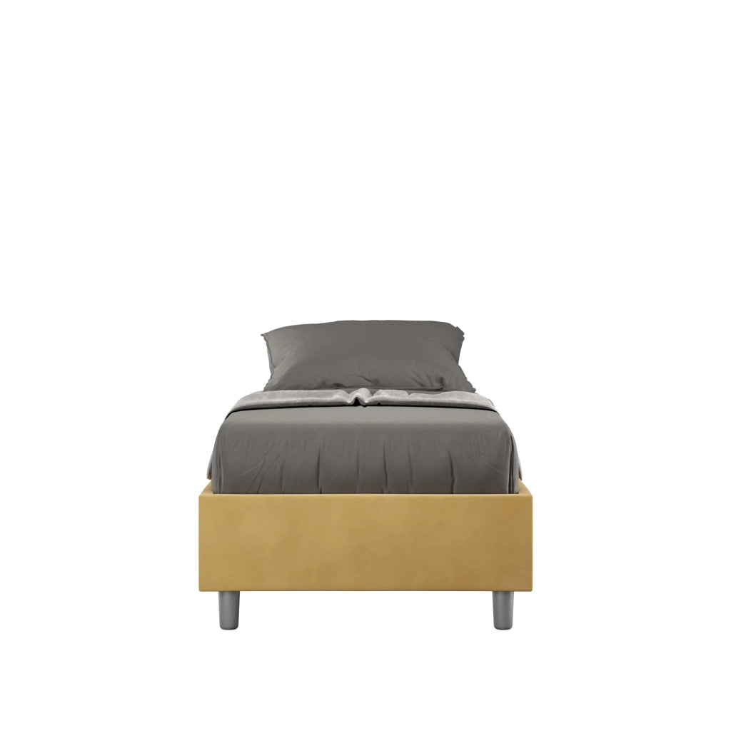 Letto Singolo Sommier 80x210 cm Senza Rete Azelia Ocra