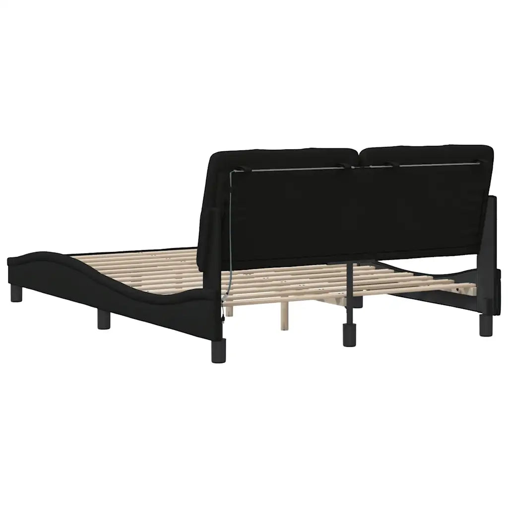 Giroletto con LED senza Materasso Nero 140x190 cm in Tessuto 3310666