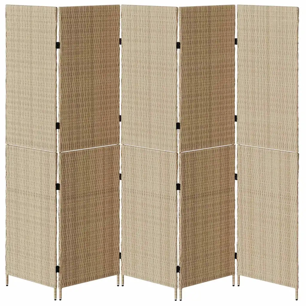 Divider per stanze | Paravento | Divisorio Ambienti Beige 242 x 180 cm polyrattan