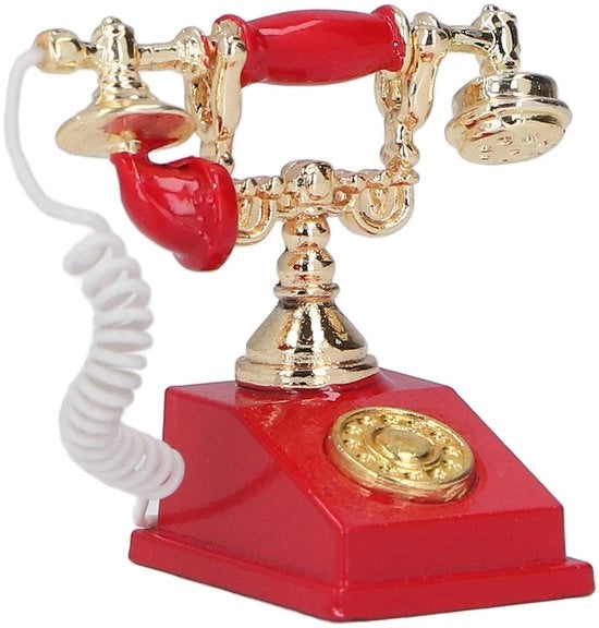 Accessorio per Poppenhuis - Miniatura di Telefono - Materiale di Alta Qualità - Duraturo - Scala 1:12 - Miniatura di Telefono Vintage