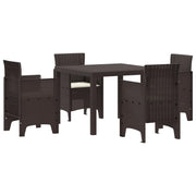 Set da Pranzo per Giardino 5 pcs Marrone Polipropilene