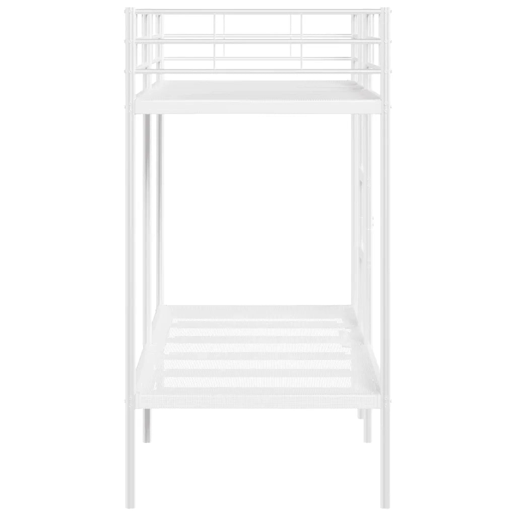 Letto a Castello senza Materasso-Struttura Letto a Castello Bianco 75x190 cm in Acciaio 713400