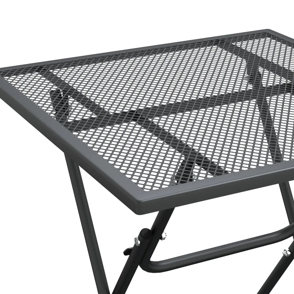 Set da Pranzo per Giardino 5pz | Set Salotto da Giardino Rete Metallica Espansa Antracite