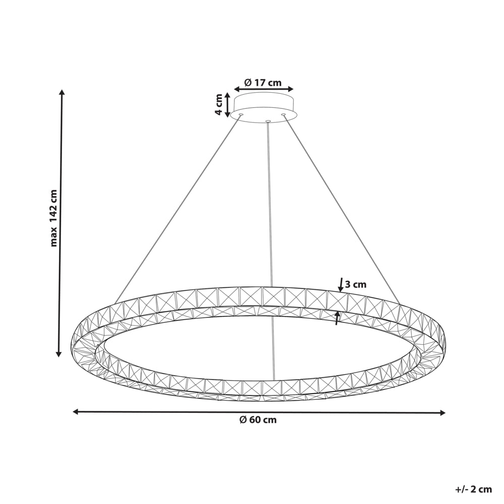 Lampada a Sospensione Argento Cristallo Vetro Acciaio Luci LED Integrate Anello Forma Rotonda Appeso Illuminazione Glamour Moderna