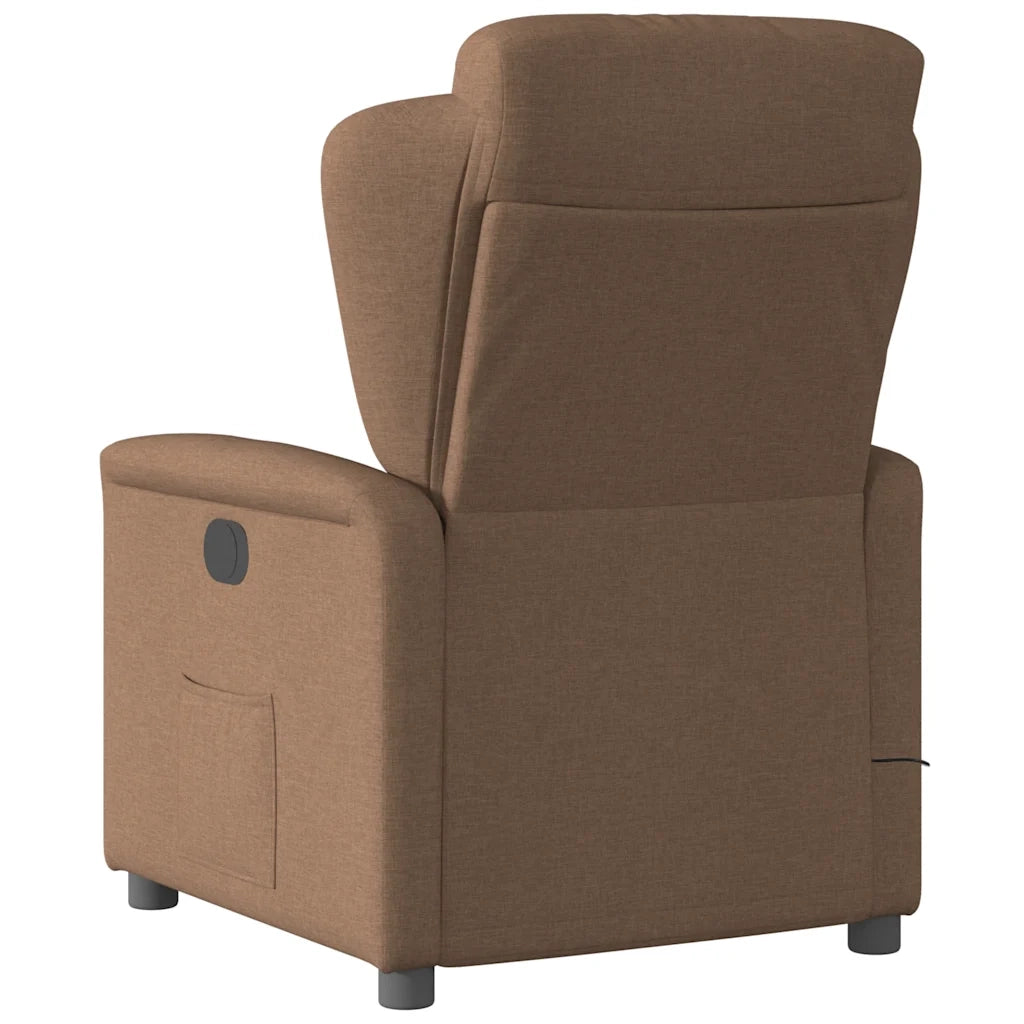 Poltrona Massaggiante | Sedia Relax Reclinabile Elettrica Marrone in Tessuto