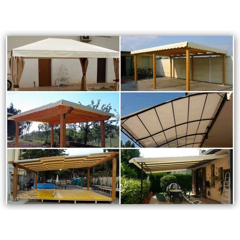Telo PVC Impermeabile Marrone | Telone Solo Rinforzato Sui Lati 650g/mq | Copertura Esterna | 3x6m | Resistente Protezione Multiuso