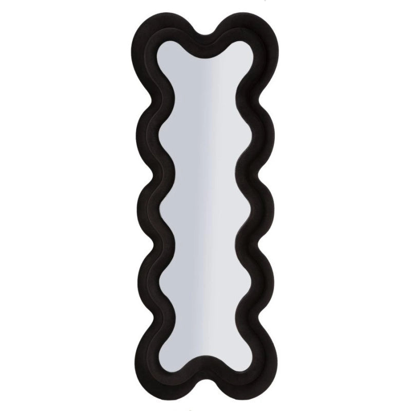 Specchio Da Muro Monica Nero cm 58x4x160 (misura Specchio cm 39x124)