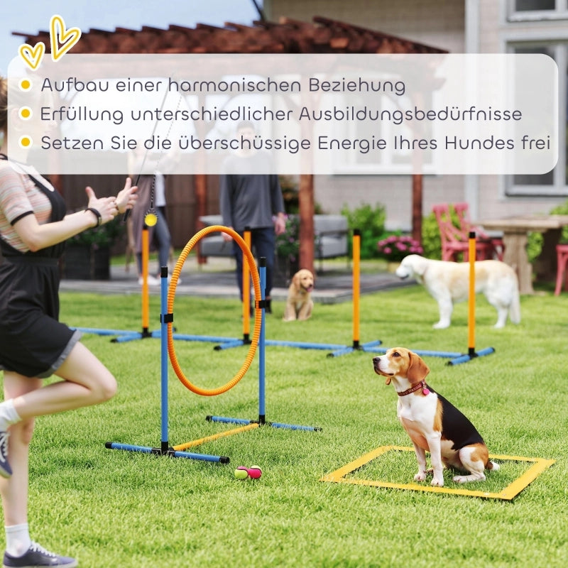 Set di agilit¨¤ per cani, 7 pezzi: attrezzatura per l'addestramento dei cani, set di ostacoli per giochi e allenamento