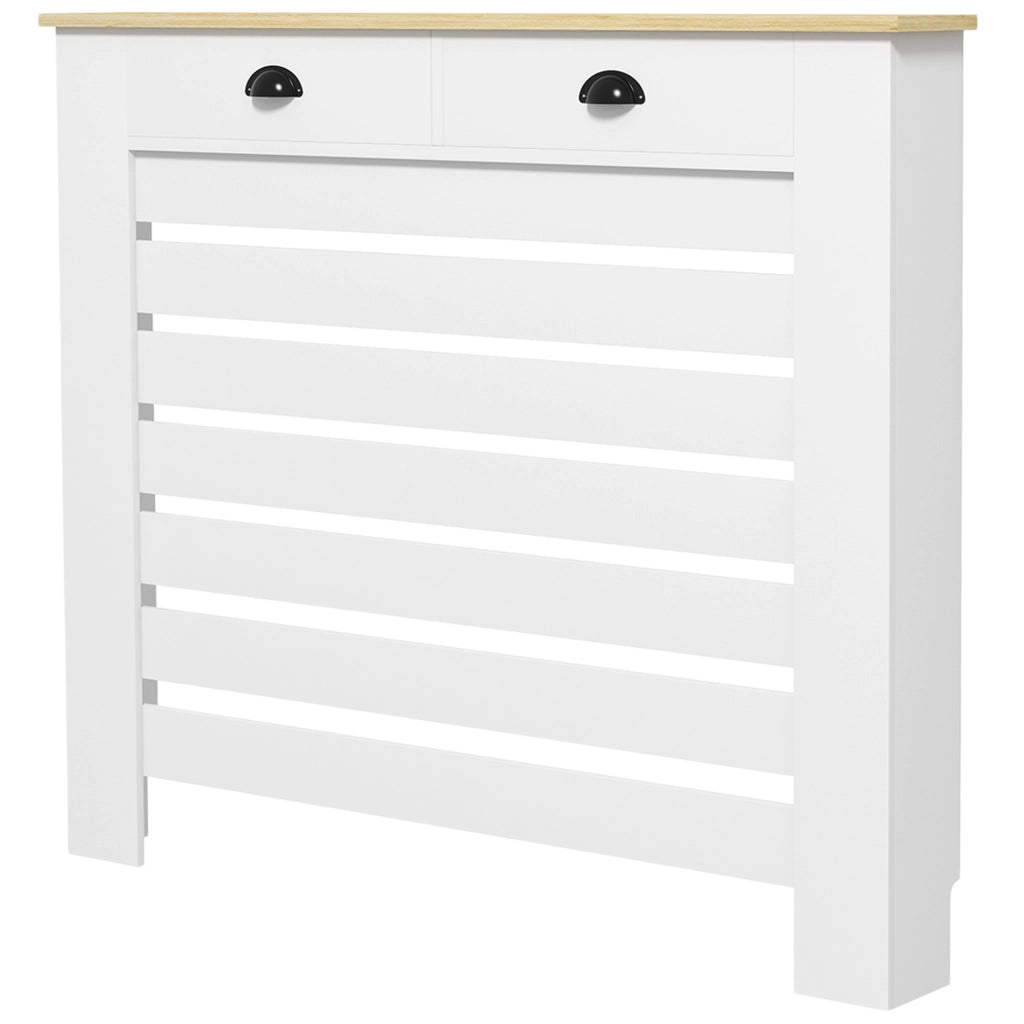 Coperchio per termosifone con 2 cassetti ¨C Minimal ¨C bianco 111x19x95.5 cm