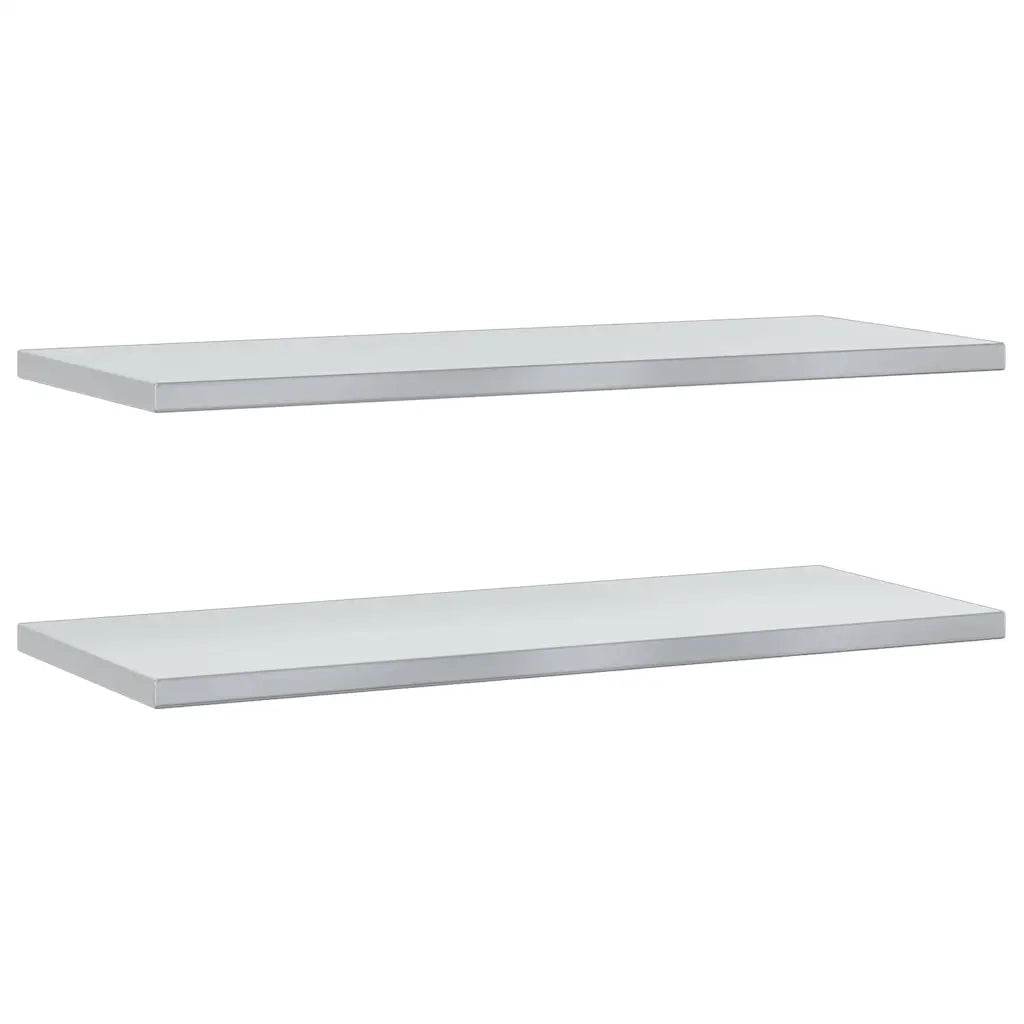 Mensole a Muro 2 pz-Set di 2 Scaffale a parete 100x40x3 cm Argento in Acciaio Inossidabile