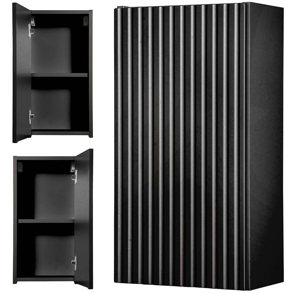 Mobiletto/scaffale da parete per bagno 30 x 57 x 19 cm nero 03_0008897