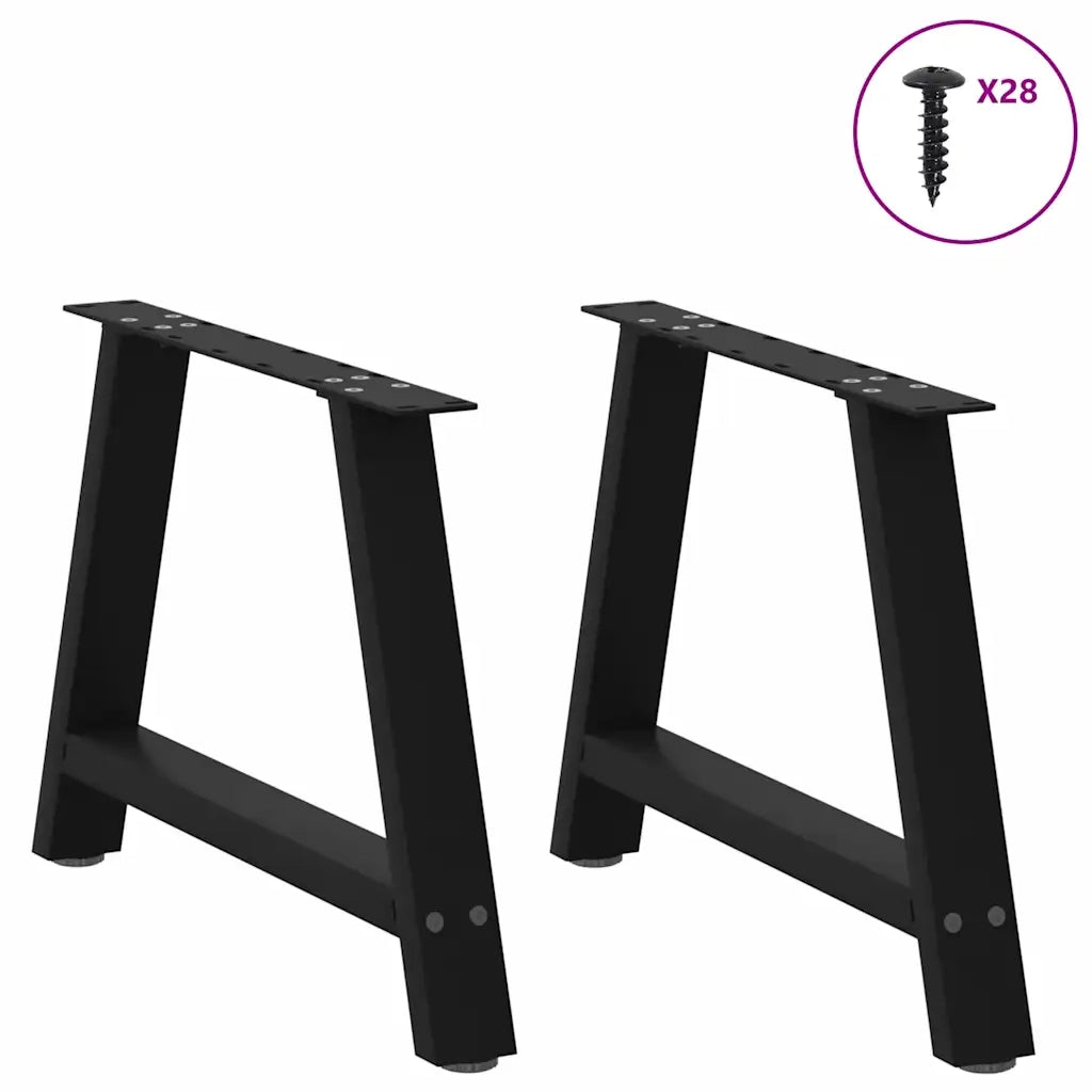 Gambe per Tavolino da Caff¨¨ a Forma di A 2 pz | Piede del tavolo Nere 70x(42-43) cm Acciaio