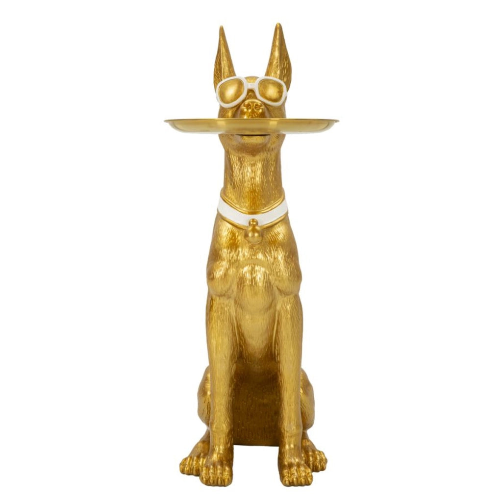 Vassoio Cane 17, Oro, Poliresina, 27x51x74 cm