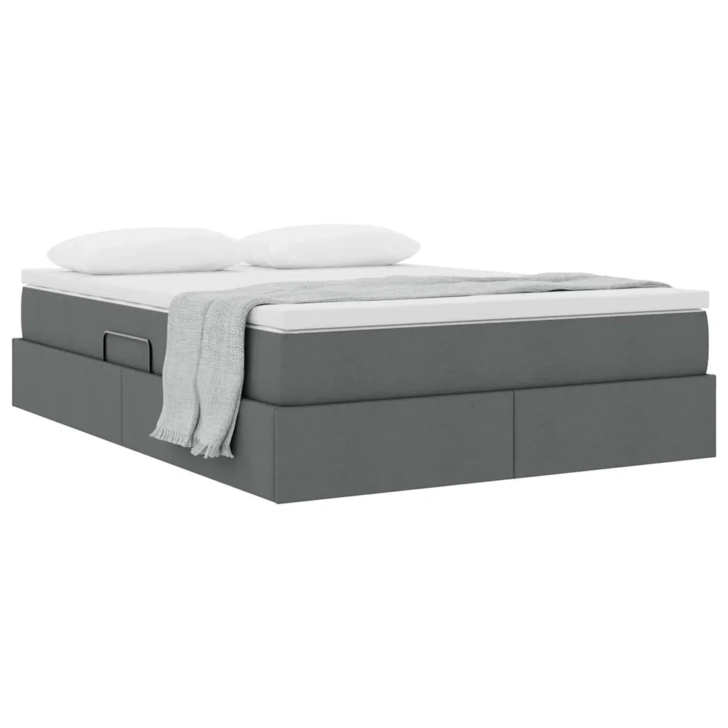 Letto con contenitore e materasso Grigio scuro 140 x 190 cm 3370225