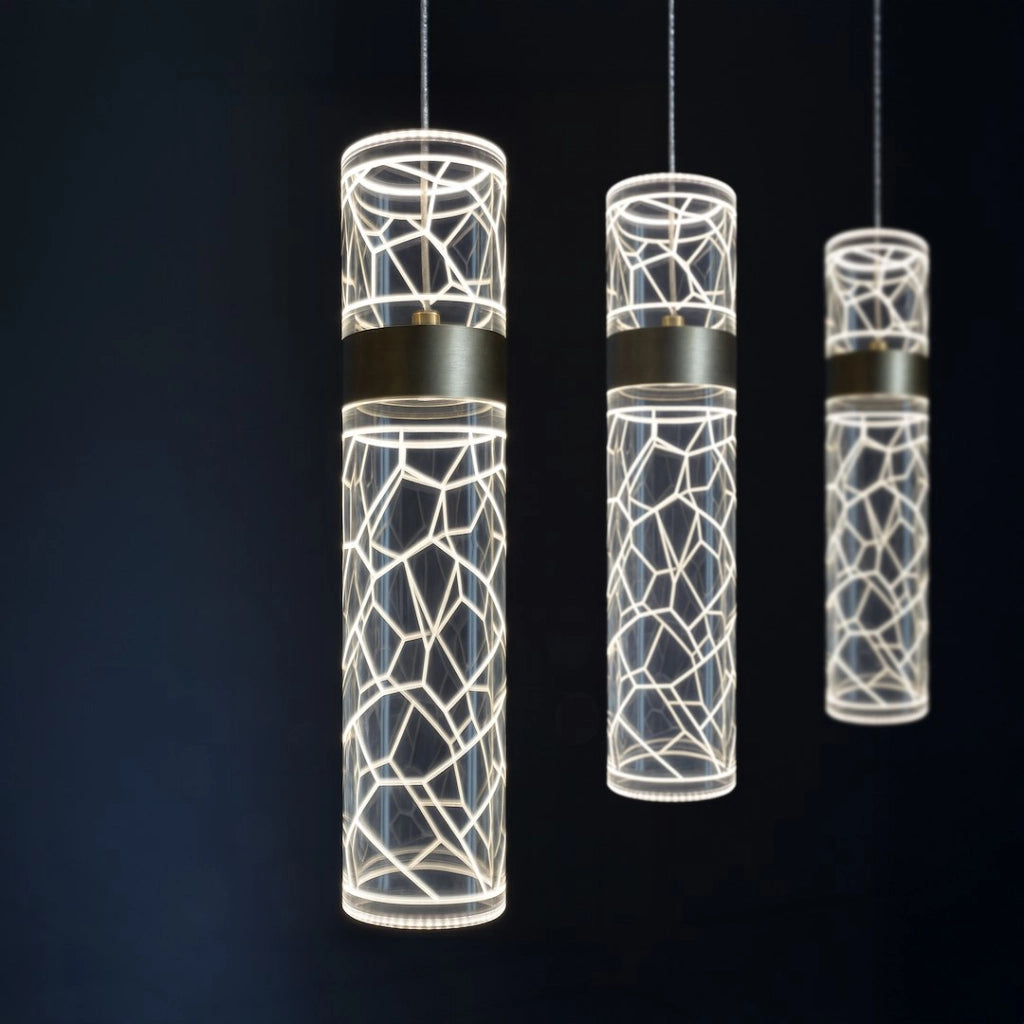 Lampada a sospensione LAGOS oro 60 cm tubi LED 24W
