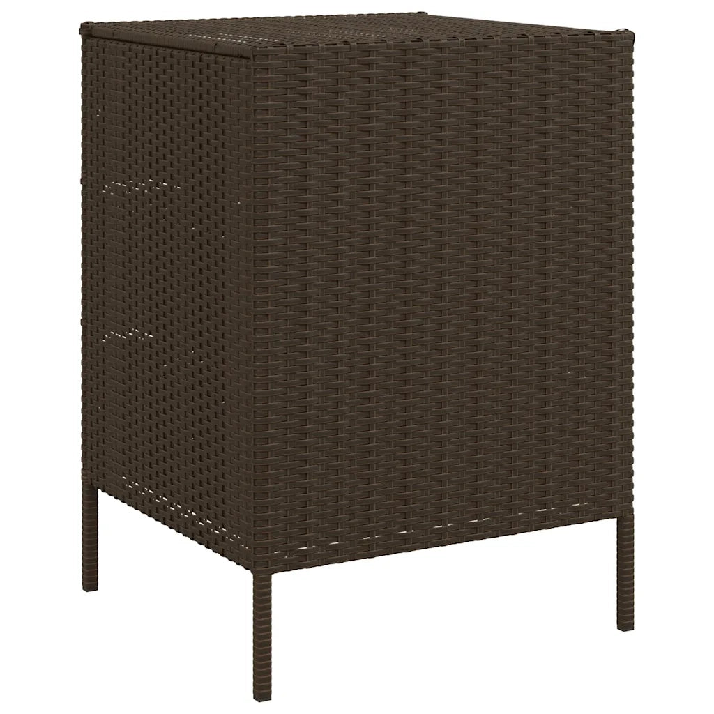 Mobile contenitore da giardino per esterni 55 x 59 x 80 cm grande capacità resistente resina intrecciata marrone 02_0047425