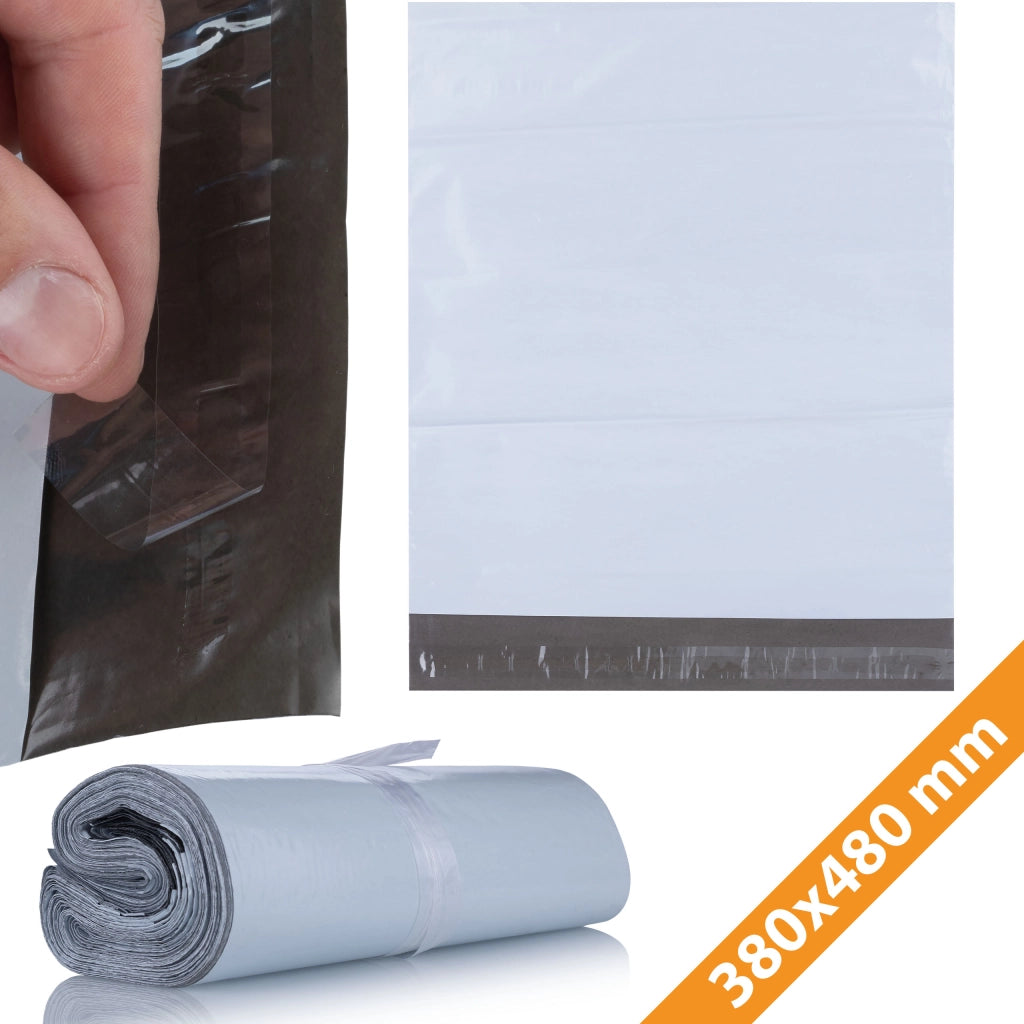 Buste da Spedizione Bianche 380x480 mm 100 Pezzi – Sicurezza e Discrezione | LDPE Resistente