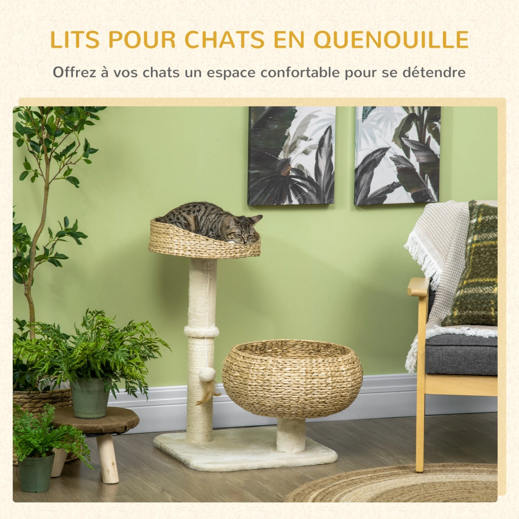 Tiragraffi per gatti con piattaforma e nicchia ¨C Minimal ¨C 72 cm