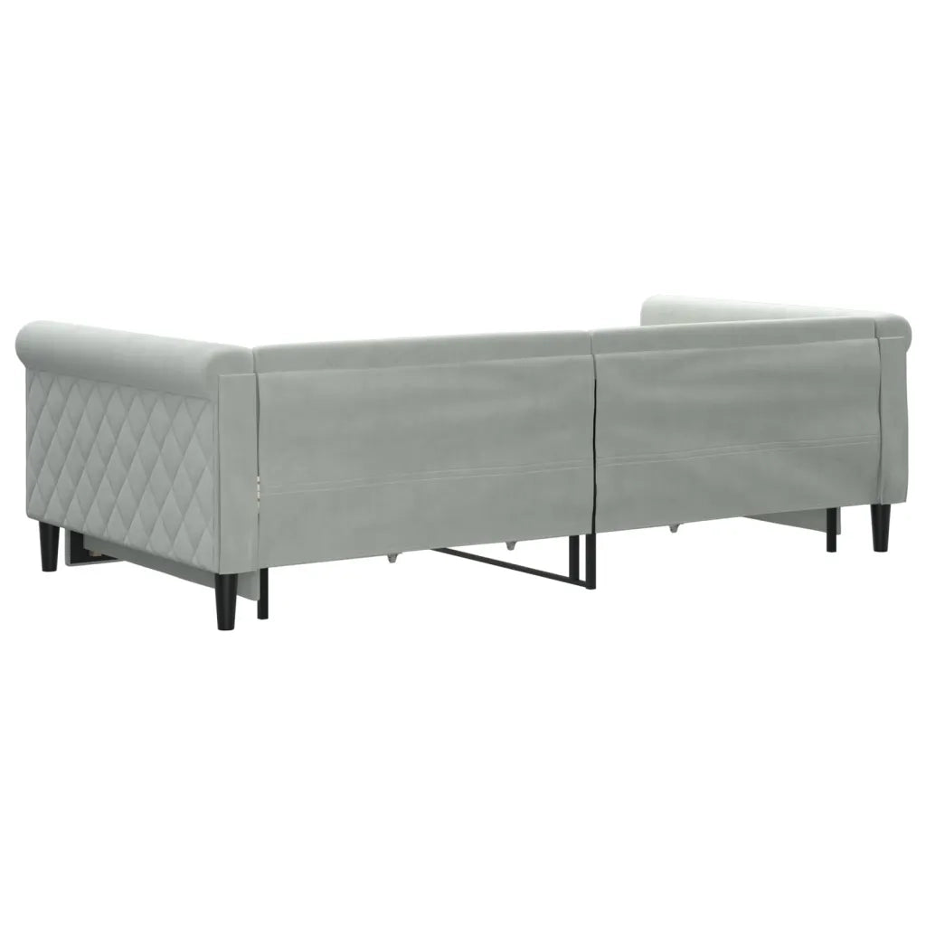 Divano letto | Sof¨¤ letto | Letto singolo Estraibile Cassetti Grigio Chiaro 100x200 Velluto