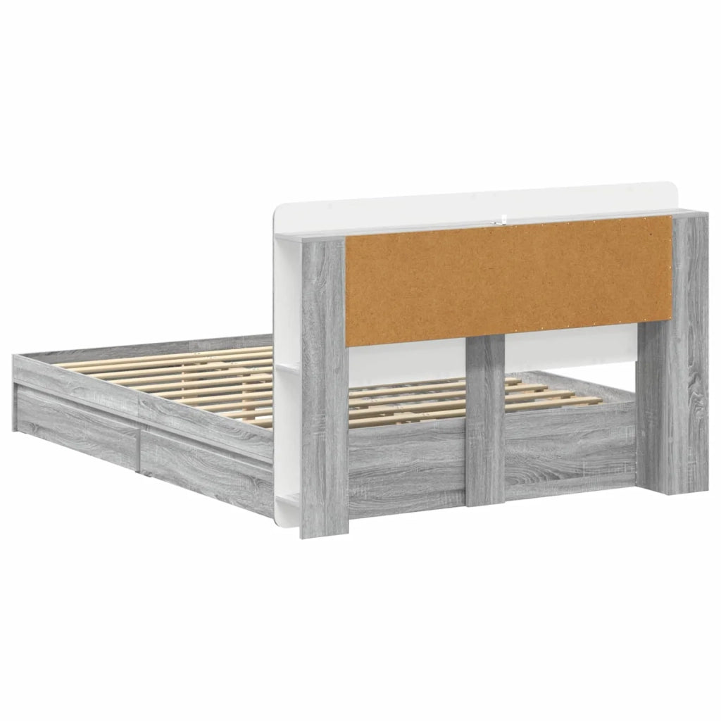 Telaio del letto con storage Sonoma grigio 150 x 200 cm 3433674