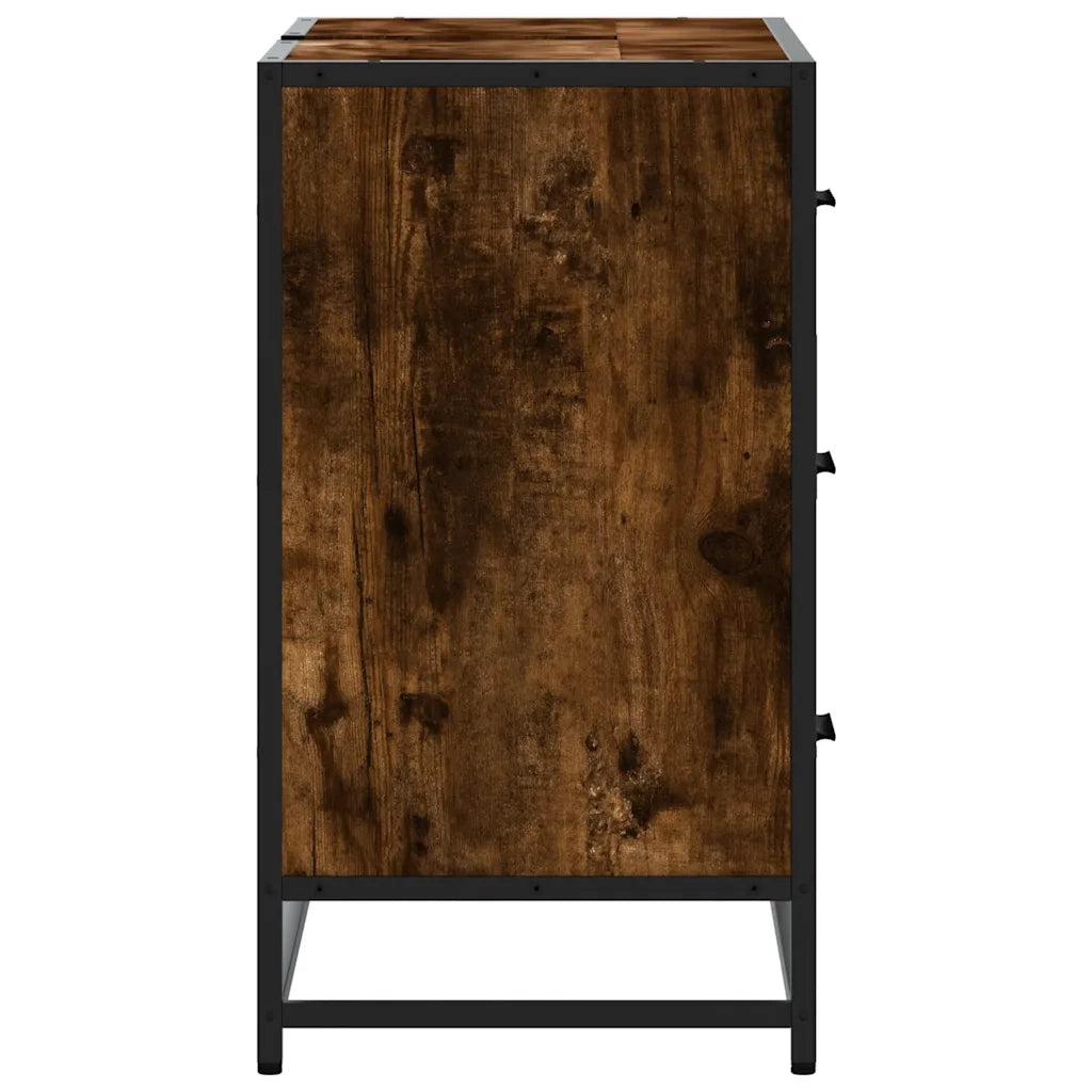 Mobile Lavabo Bagno Rovere Fumo 60x30x60 cm Legno Multistrato 849281