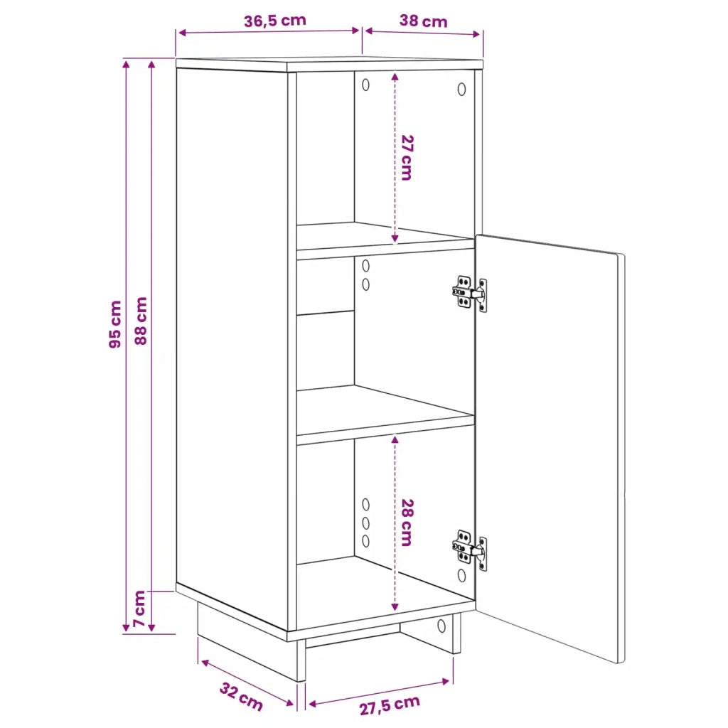 Mobile bagno Bianco 36,5 x 38 x 95 cm Legno ingegnerizzato 8011603