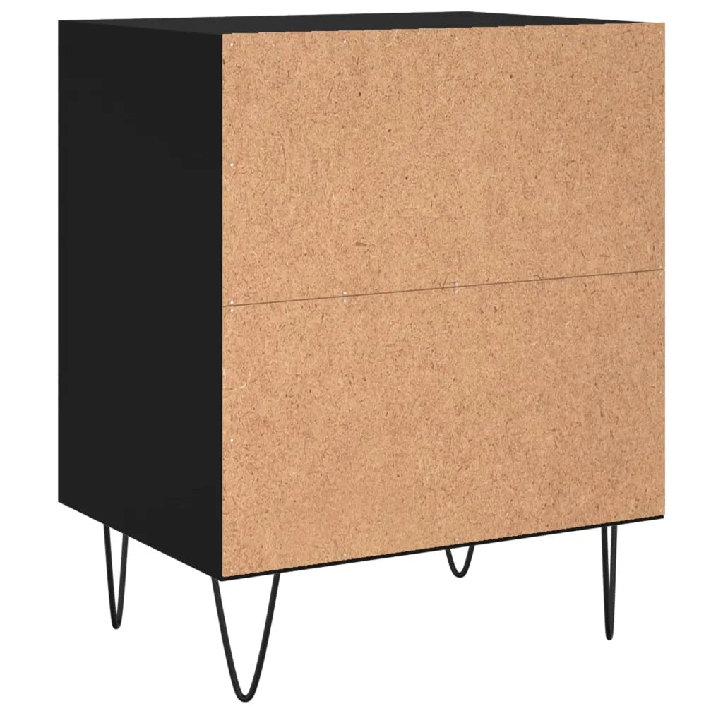 Comodini 2 pz-Set di 2 Tavolino da notte Neri 40x30x50 cm in Legno Multistrato