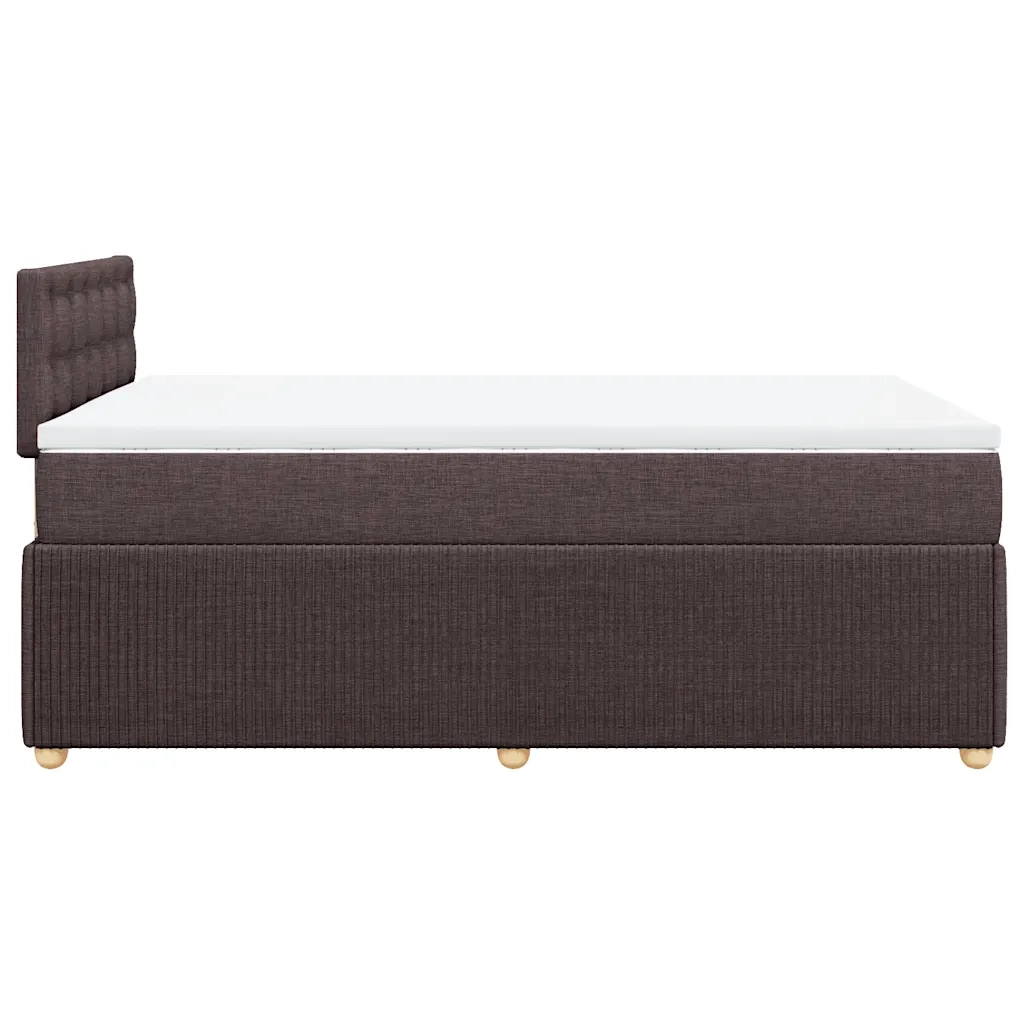 Giroletto a Molle con Materasso Marrone Scuro 120x190cm Tessuto 3289712
