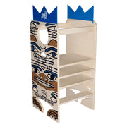 Totem - Torre Montessoriana Multifunzione 3 in 1 per Bambini da 24 Mesi 47,5x104,5x 45,5 cm con Lavagna e Canestro in Legno