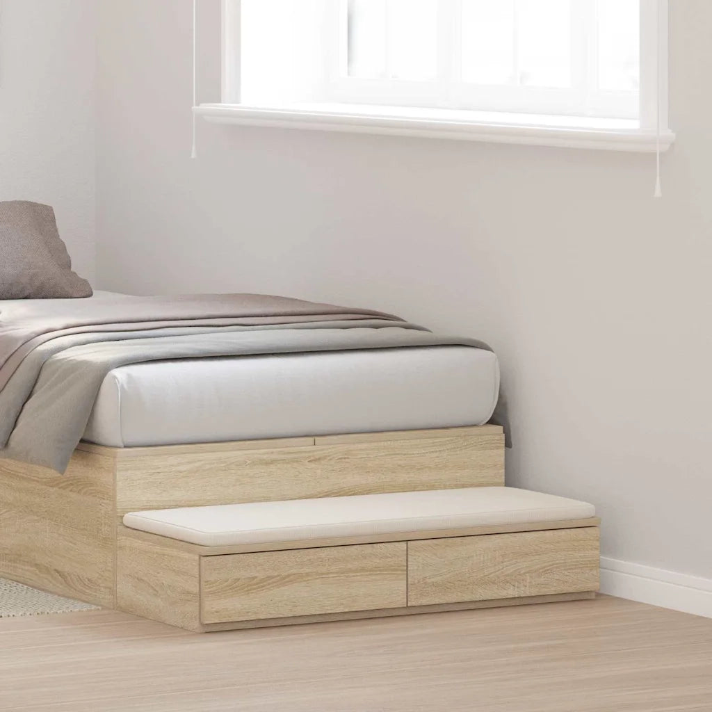 Cassetti per letto | Comodino | Armadio da Notte | Mobiletto da notte Rovere Sonoma 75 x 36,5 x 16,5 cm