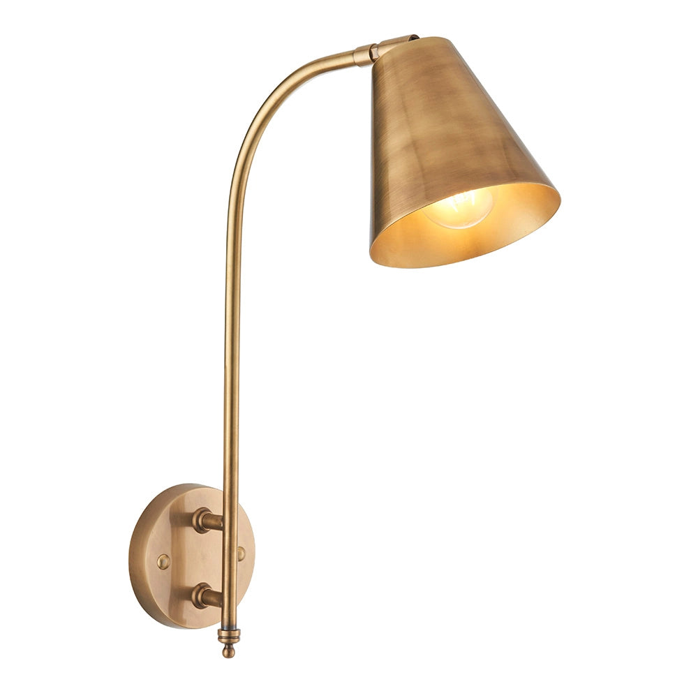 Applique industriale ottone antico regolabile E27 Endon